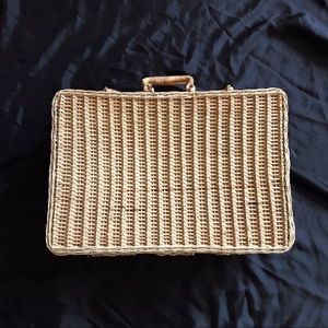 Vintage woven picnic basket